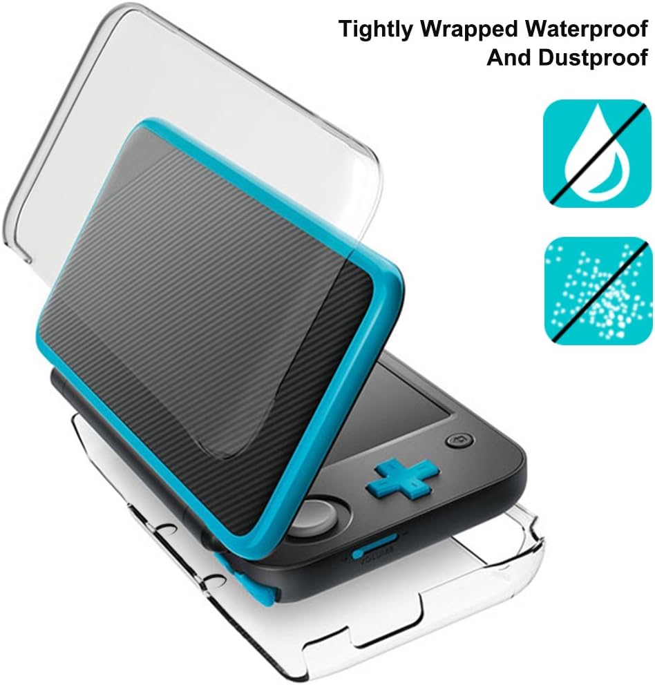 Protective Cases Compatible New 2DS XL with Screen Protectors, AFUNTA 1 Crystal Clear Case and 1 EVA Carrying Case for Console
