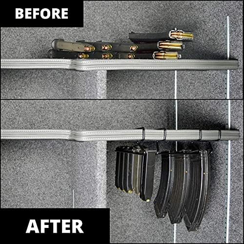 Magminder Undershelf Magazine Rack - Stores AR, AK, PMAG, and Double Stack Magazines with baseplates - reimagine Your Gun Safe Products!
