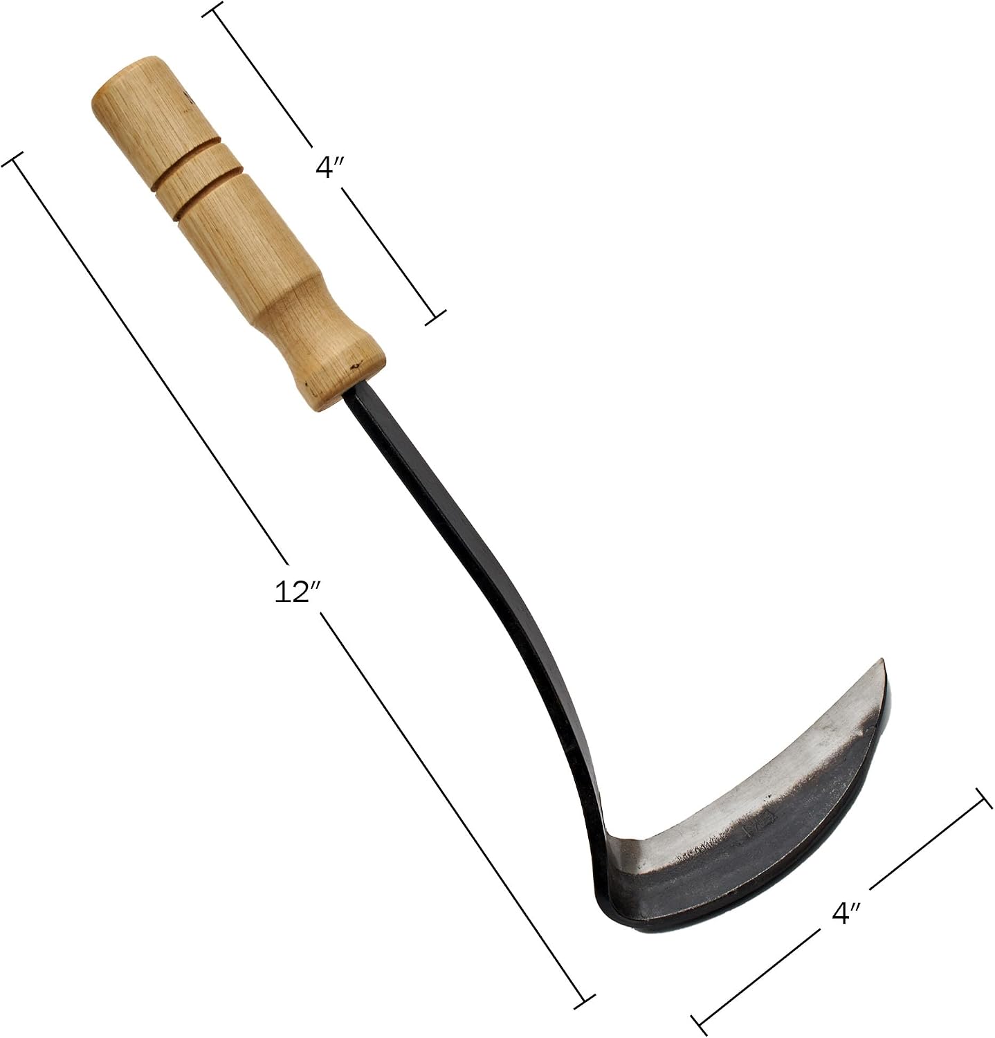 Kings County Tools Japanese Made Weeding Sickle Tool | Nejiri Kama | Razor Sharp 4" Drop Forged Steel Blade | Designed for Strength, Durability