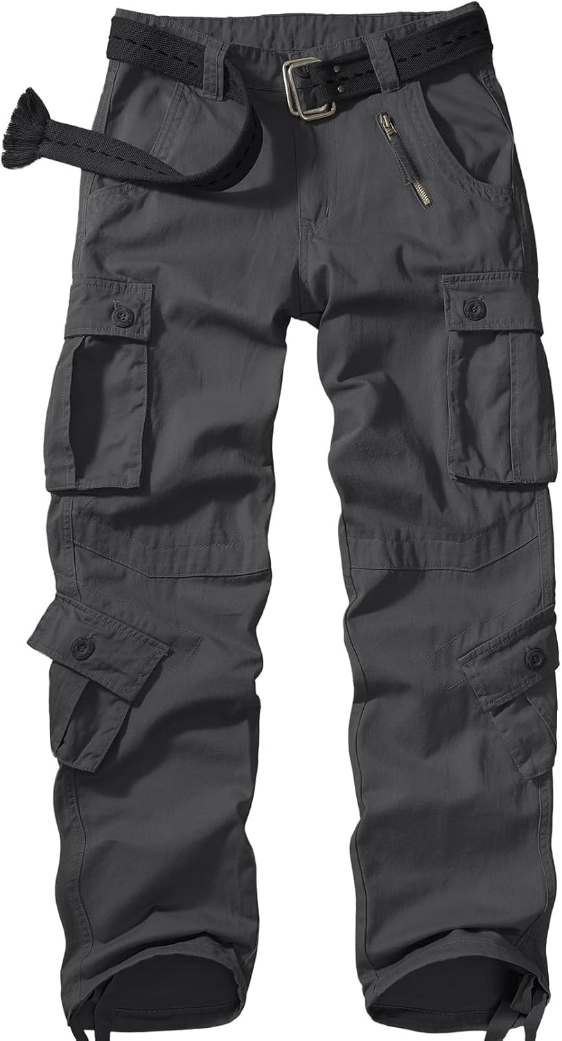 Mens Cargo Pants Camo Work Tactical Rip Stop BDU Casual Army Military Pants | 100% Cotton,Wear Resistant,Breathable,Sweat-absorbent,Men's Wild Cargo Pants with 8 Pockets,Relaxed Loose Fit Hiking Pants