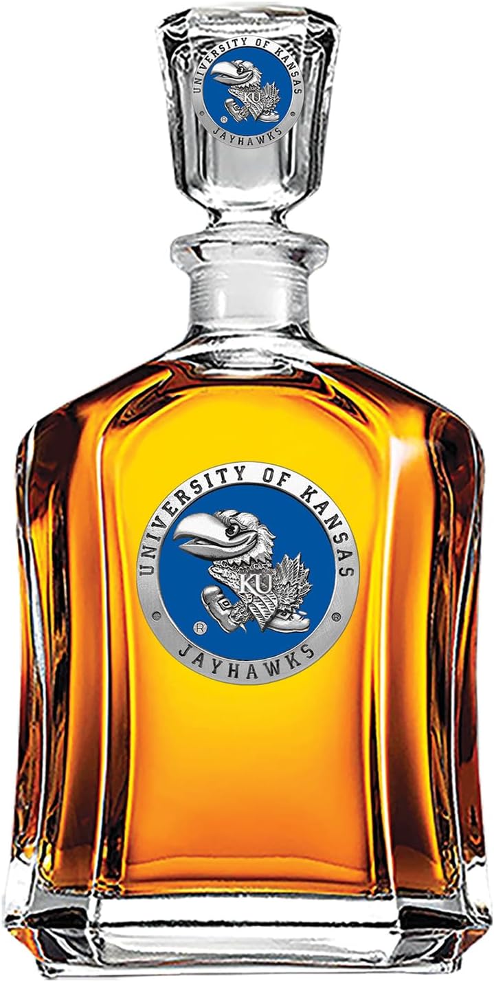 Marines Decanter – Eagle Globe & Anchor | 24 OZ Whiskey Decanter for Liquor with Airtight Stopper | Expertly Crafted Pewter Glass Clear