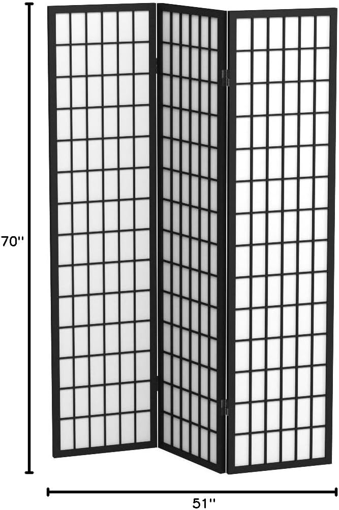 Red Lantern 6 ft. Tall Window Pane Shoji Screen - Walnut - 5 Panels