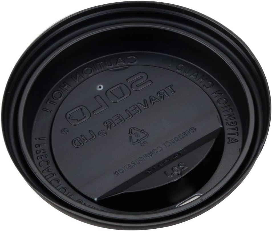 TLB316-0004 Traveler Black Dome Hot Cup Lid with Sip Hole 100/Pack