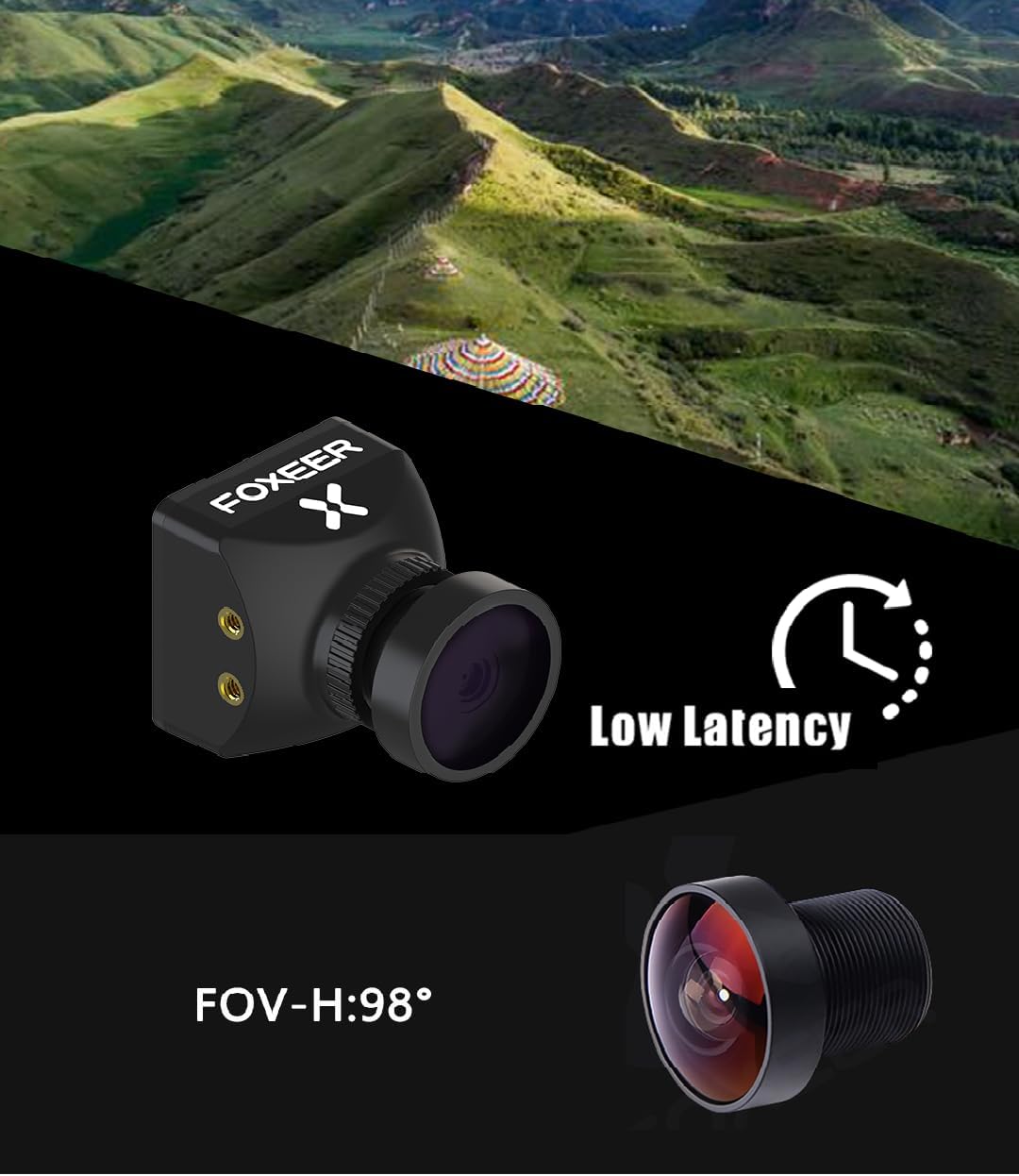 FOXEER FPV Camera Razer Mini V3 1200TVL 1/3" CMOS Sensor 2.1mm Lens 4:3 PAL/NTSC Switchable OSD Board Support Ultra Light Nano FPV Camera for RC FPV