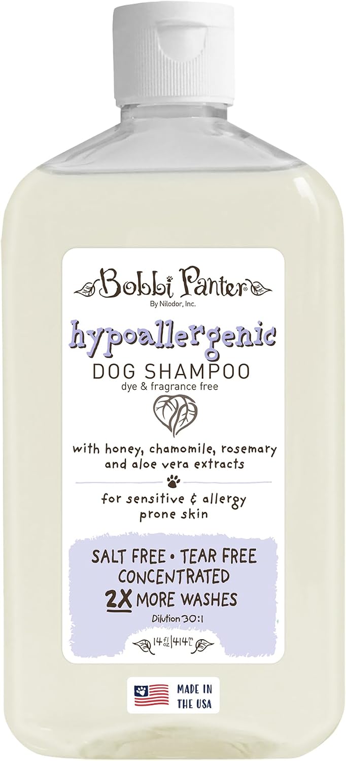 Bobbi Panter Soothing Dog Shampoo Tea Tree, Lavender, Cucumber & Oat Protein – Natural Formula for Sensitive Skin & Irritation Relief, Tear-Free, 30:1 Concentrate, Made in USA, 14 oz