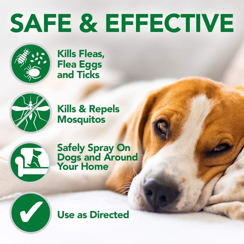Vet's Best Flea & Tick, Mosquito, Yard & Kennel Spray for Dogs, 32 oz | Plant-Based Yard Treatment, Kills Fleas, Ticks & Mosquitoes, Ready-to-Use Hose Attachment, Safe for Plants, Made in USA