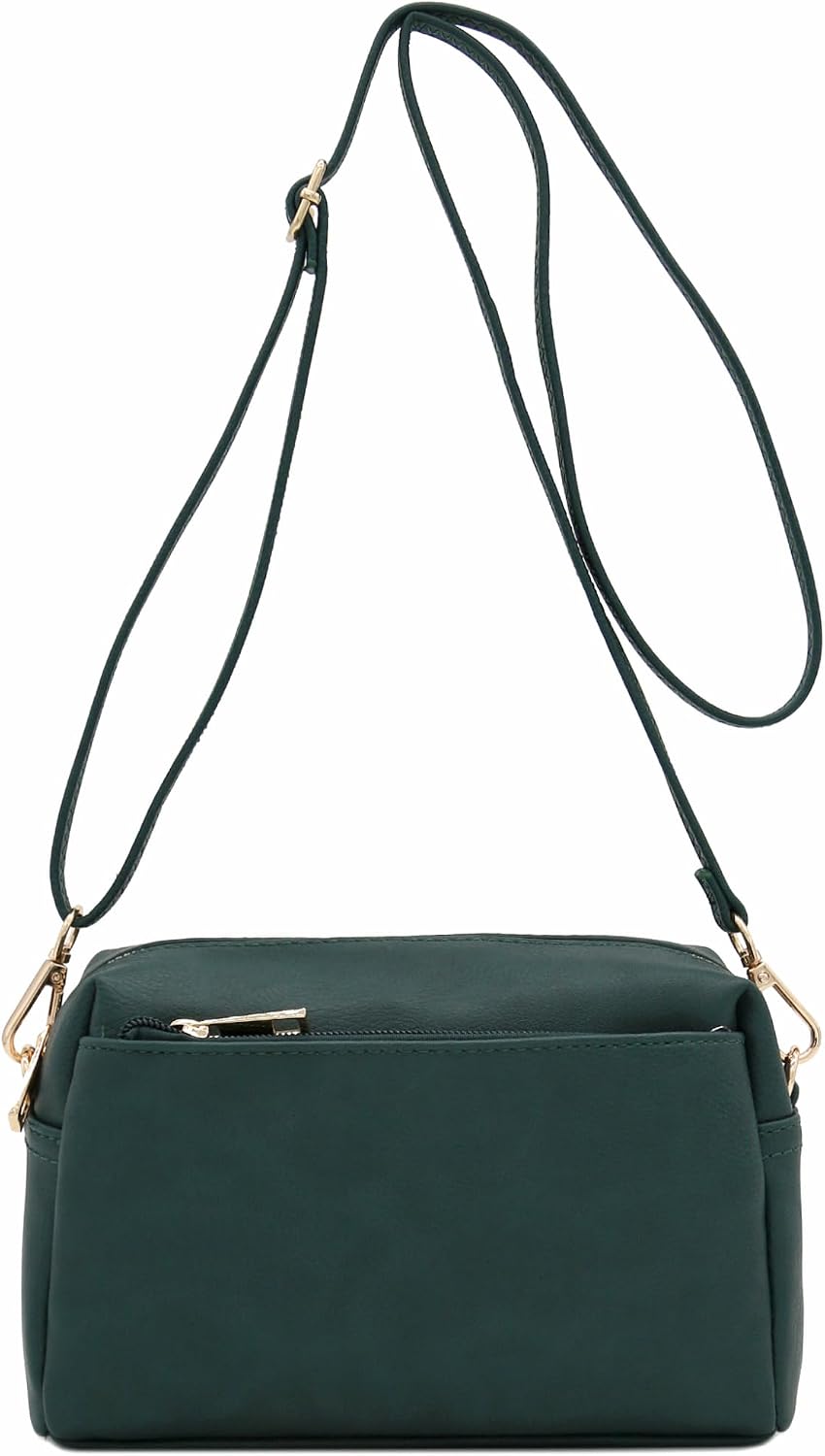 Triple Zip Small Crossbody Bag