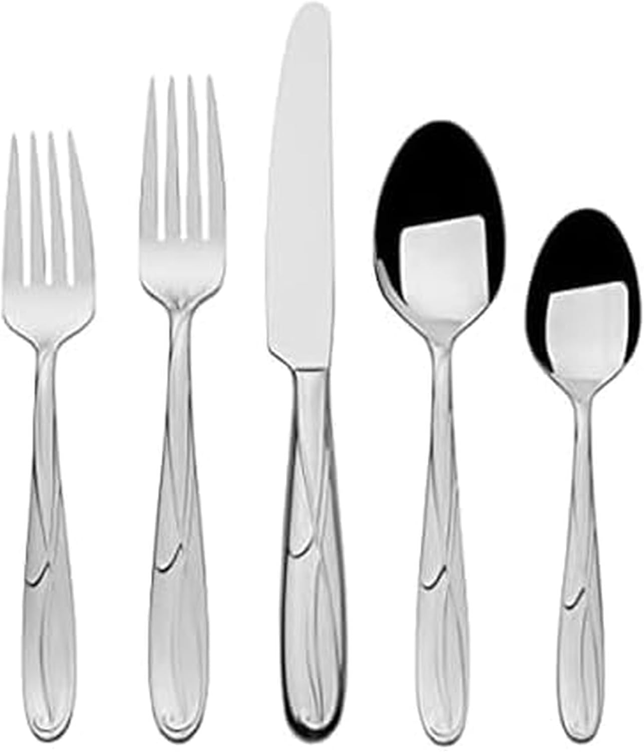 Mikasa, Virtuoso Frost Flatware Service for 12, 65 Piece Set, 18/10 Stainless Steel, Silverware Set with Serving Utensils