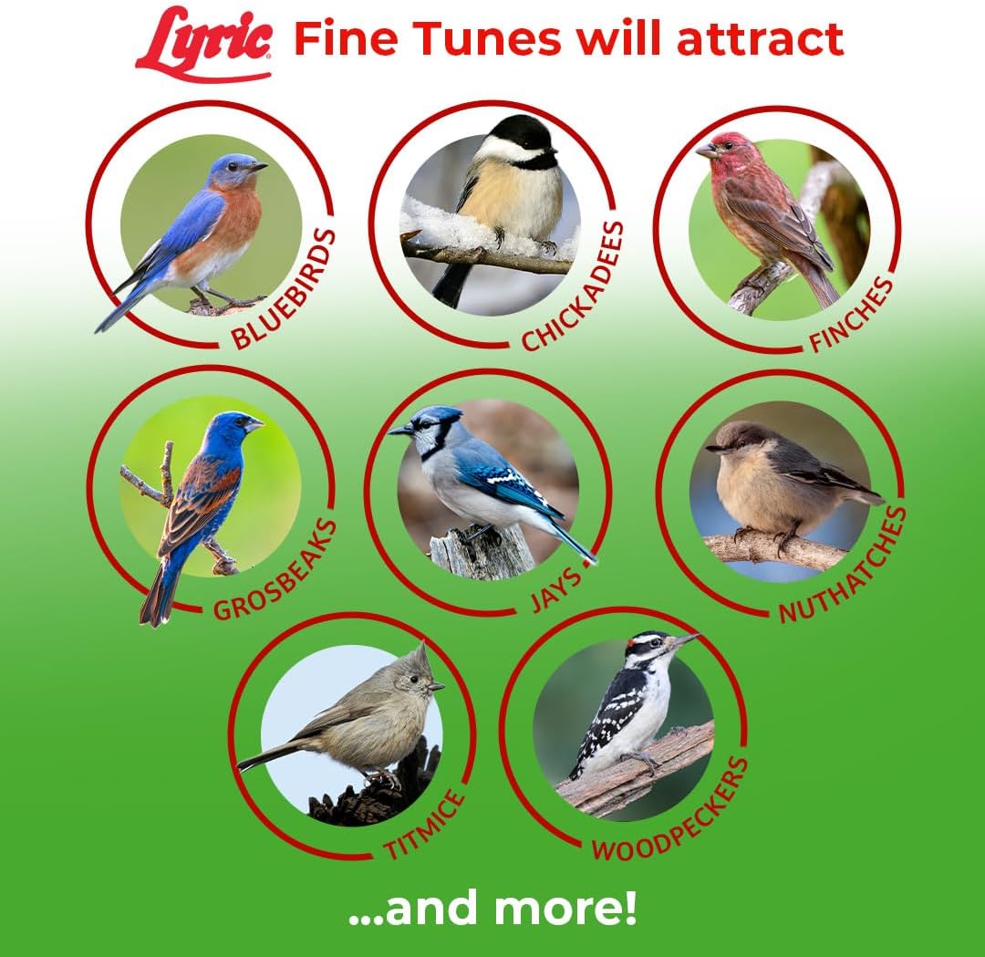 Lyric Fine Tunes Wild Bird Seed Mix - No Waste Bird Food Mix - Attracts Bluebirds, Finches, Chickadees & More - Seed for Outside Feeders - 15 lb Bag | Attracts Bluebirds, Finches, Chickadees and more - Seed for outside feeders