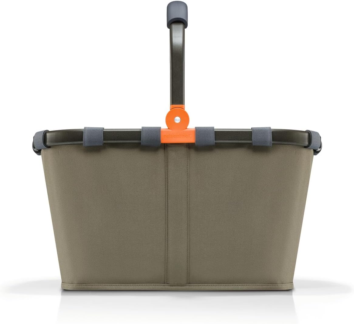 Reisenthel Carrybag Green Olive - Sturdy Shopping Basket With Lots Of Storage Space And Practical Inner Pocket - Elegant And Water-Repellent Design