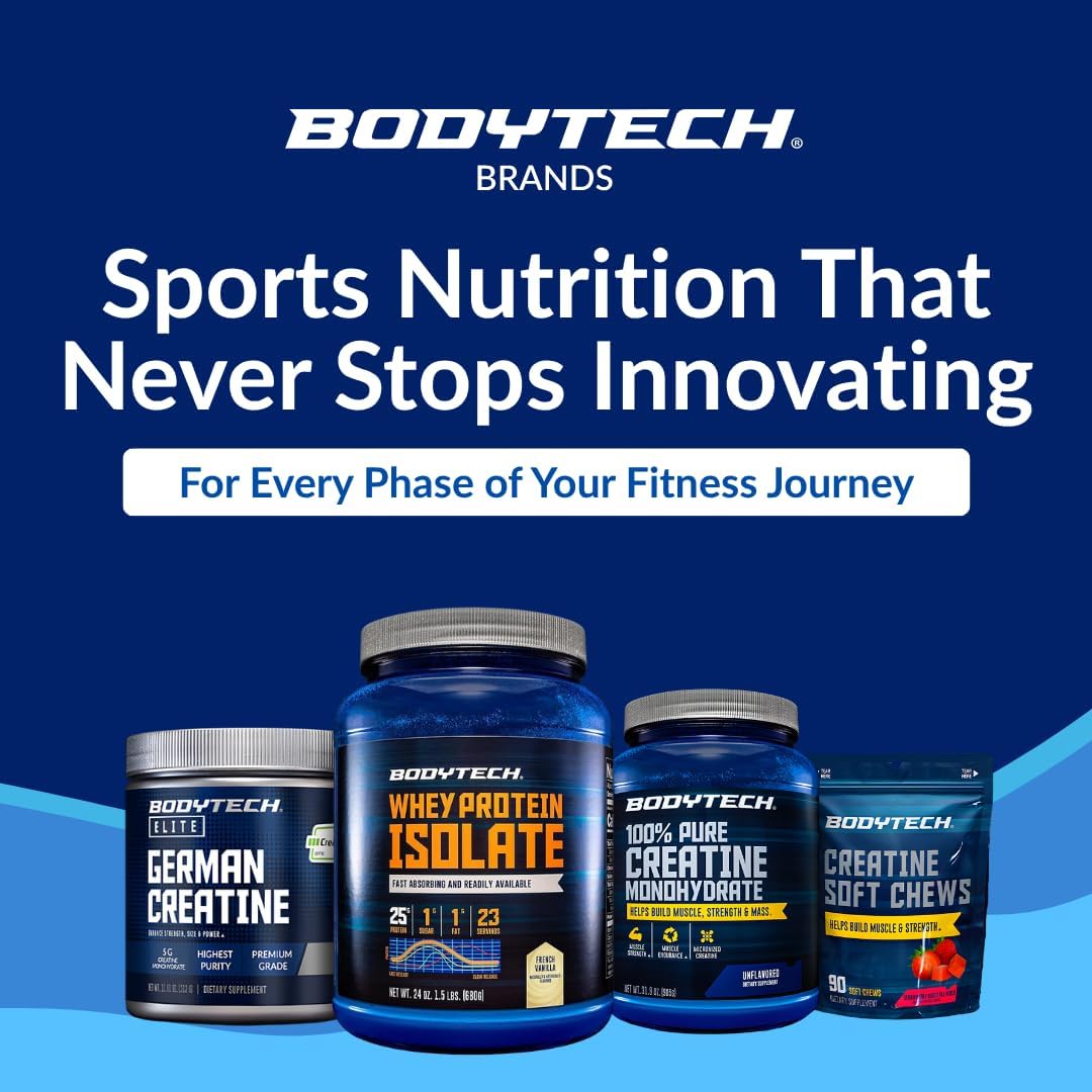 BodyTech Whey Protein Isolate Powder, French Vanilla, 1.5 LB, 23 Servings | 25G Protein per Serving, High Concentrated Protein Powder With Amino Acids & BCAAs for Men and Women, Gluten Free