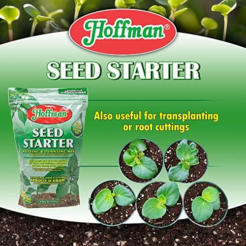 Hoffman INC A H Seed Starter Potting & Planting Mix with Wetting Agent for Moisture Retention, 4qt Bag