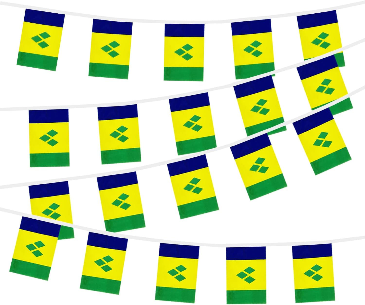 Nicaragua String Flags Banner Mini Small Nicaraguans Flag Bunting Patriotic Hanging Decor,National Holiday, Sports Game, Fiesta & Themed Party,18 Feet 20 Flags