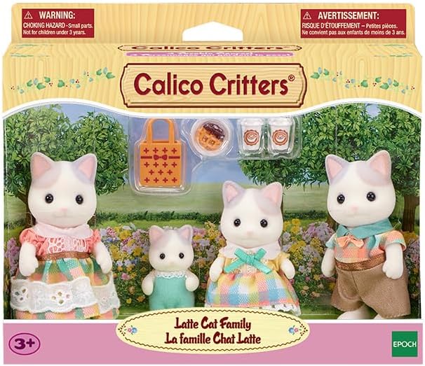 Calico Critters, Sandy Cat Family, Dolls, Dollhouse Figures, Collectible Toys, Premium, 3 inches
