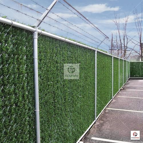 Privacy Fence Screen 4'x10' Hedge Slats for Chain Link, Heavy Duty | Privacy Artificial Grass Garden Fence for Outdoor Wall, Balcony, Patio,Yard, and For Dog Pet Hedge Slat | Heavy Duty