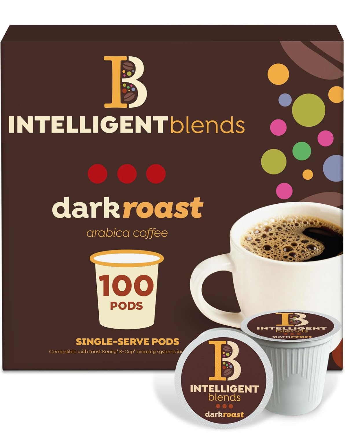 Intelligent Blends Dark Roast Coffee Pods 100ct Keurig Compatible