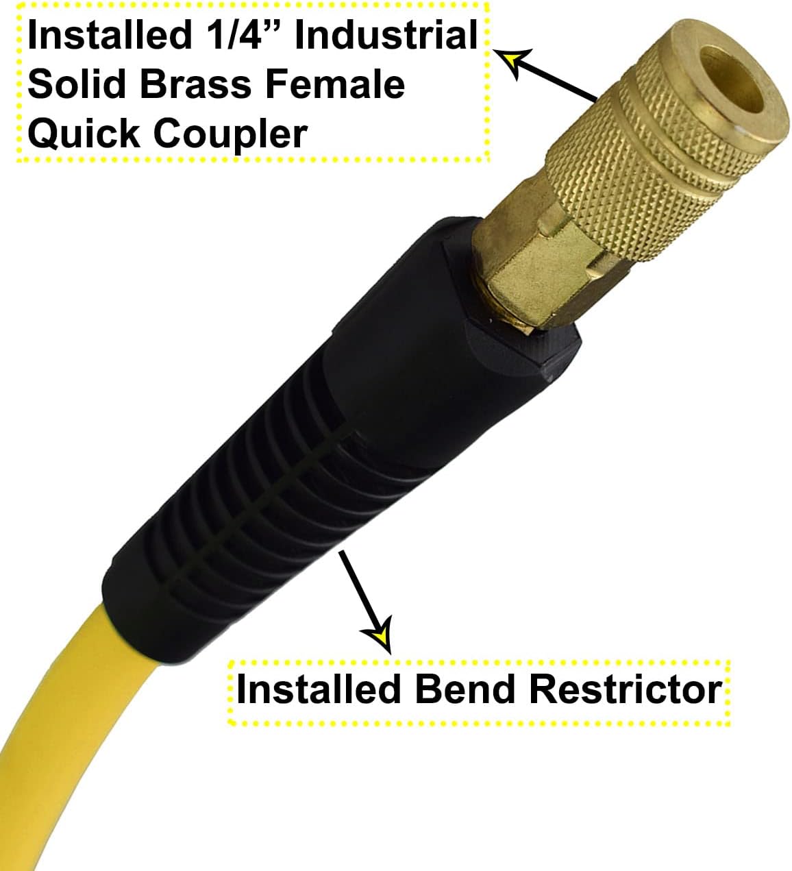 YOTOO Hybrid Air Hose 3/8-Inch by 50-Feet 300 PSI Heavy Duty, Lightweight, Kink Resistant