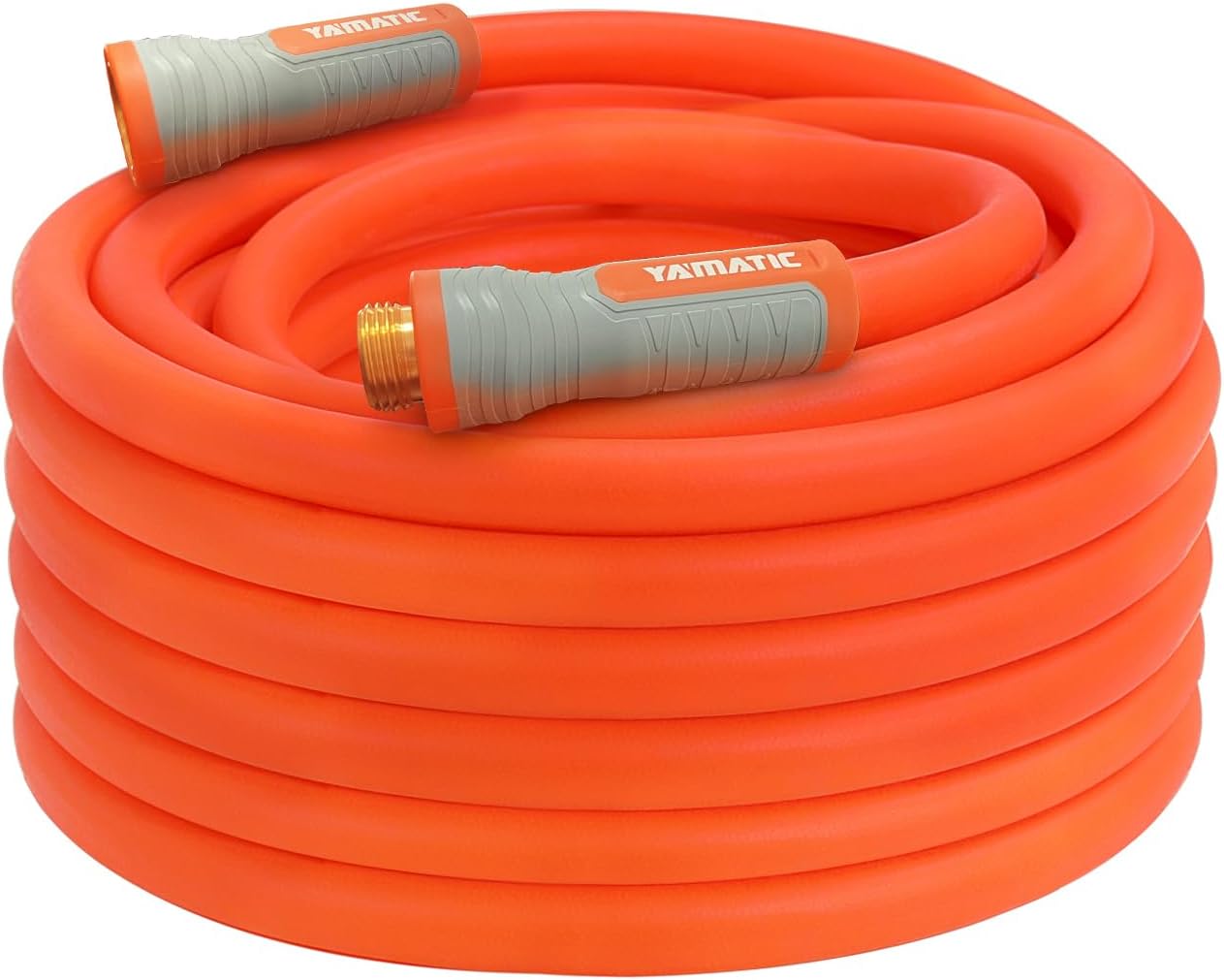 YAMATIC Flexible Garden Hose 5/8" x 50ft, 360° Swivel Handle, Burst 600 PSI