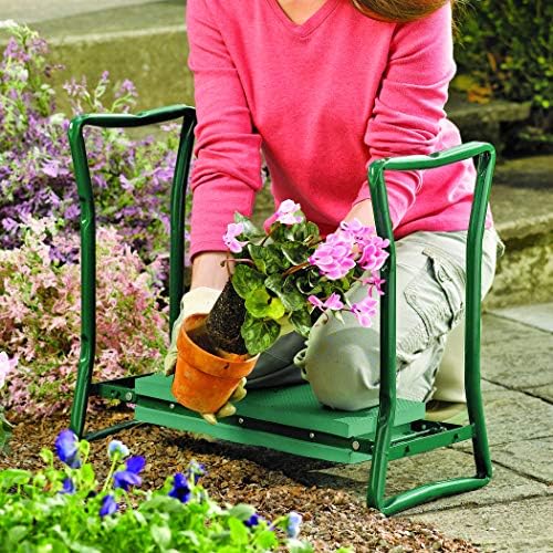 Collections Etc Garden Kneeler and Seat, Green