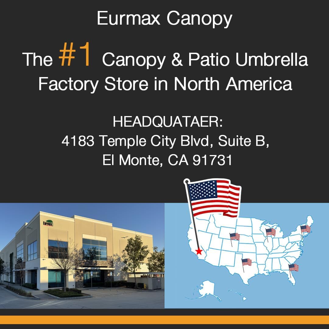 Eurmax USA 10x10 Pop Up Canopy Replacement Top,Universal Instant Canopy Cover ONLY,Heavy Duty UPF 50+ UV Protection,Water & Wind Resistant Tarp,30+ Colors Available,Bonus 4 Sand Bags (White)