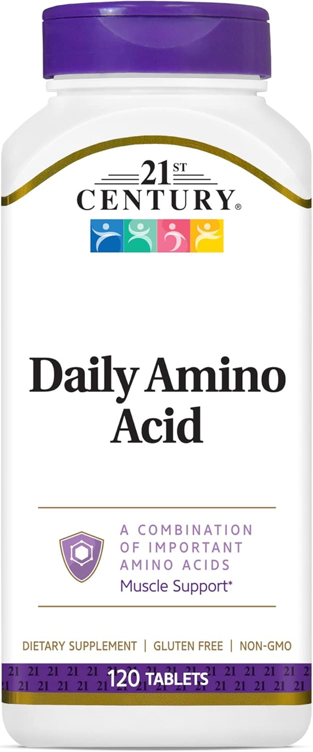 21st Century Daily Amino Acid Tablets, 120 Count | Essential Amino Acids Complex, Muscle Health, Growth & Recovery Support