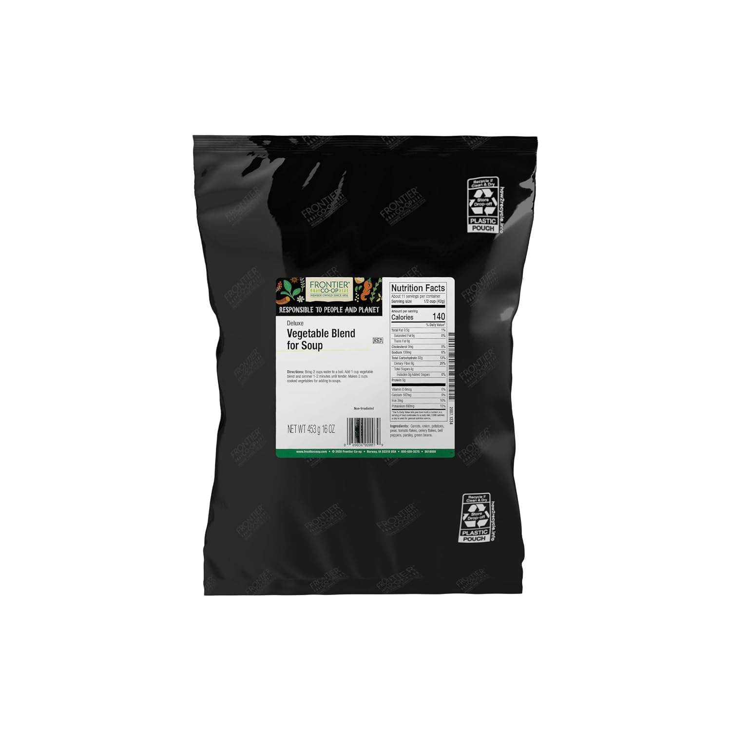 Frontier Co-op Vegetable Broth Powder, 1-Pound Bulk Bag, Broth, Soup Base, Gravy, Hot Drink, Kosher