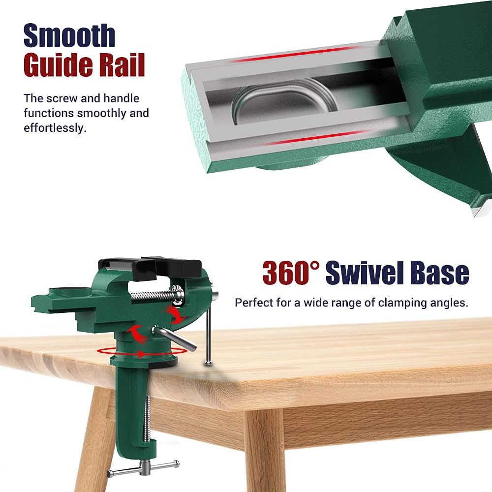 Nuovoware Table Vise 3 Inch, Universal Vise Bench Clamp, Blue