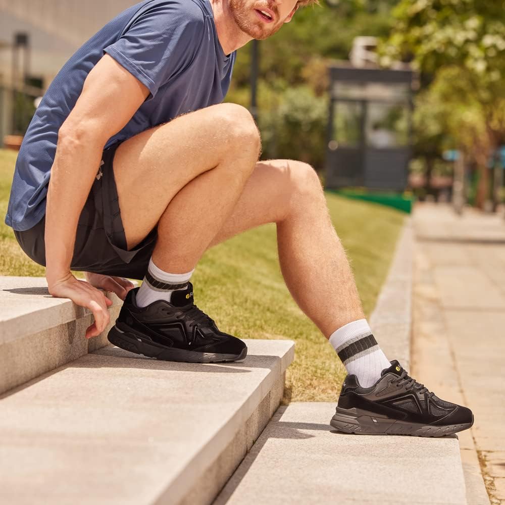 FitVille Extra Wide Walking Shoes for Men Wide Width Sneakers for Flat Feet Heel Pain Relief - Rebound Core