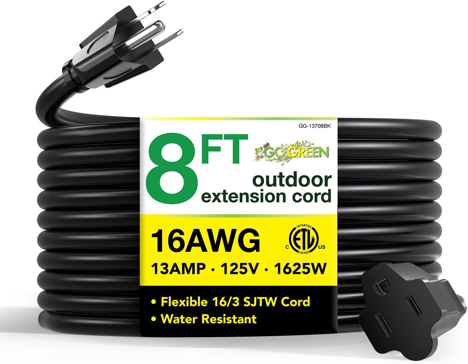 Go Green Power Inc. (GG-14025) 12/3 SJTW Outdoor Extension Cord, Lighted End, 25 ft