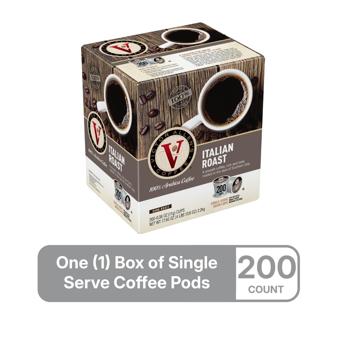 Victor Allen's Coffee Donut Shop Blend, Medium Roast, 80 Count, Single Serve Coffee Pods for Keurig K-Cup Brewers | 100% Arabica beans, Compatible with all K-Cup brewers, Kosher-OU (Pareve), 90-150mg caffeine per serving