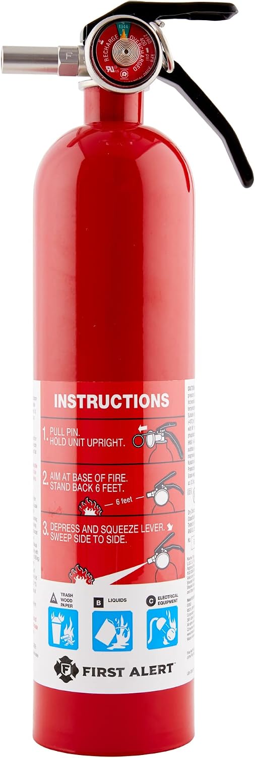 First Alert Fire Extinguisher, Standard Garage Use | GARAGE10 UL RATED 10-B:C, Red 1-Pack