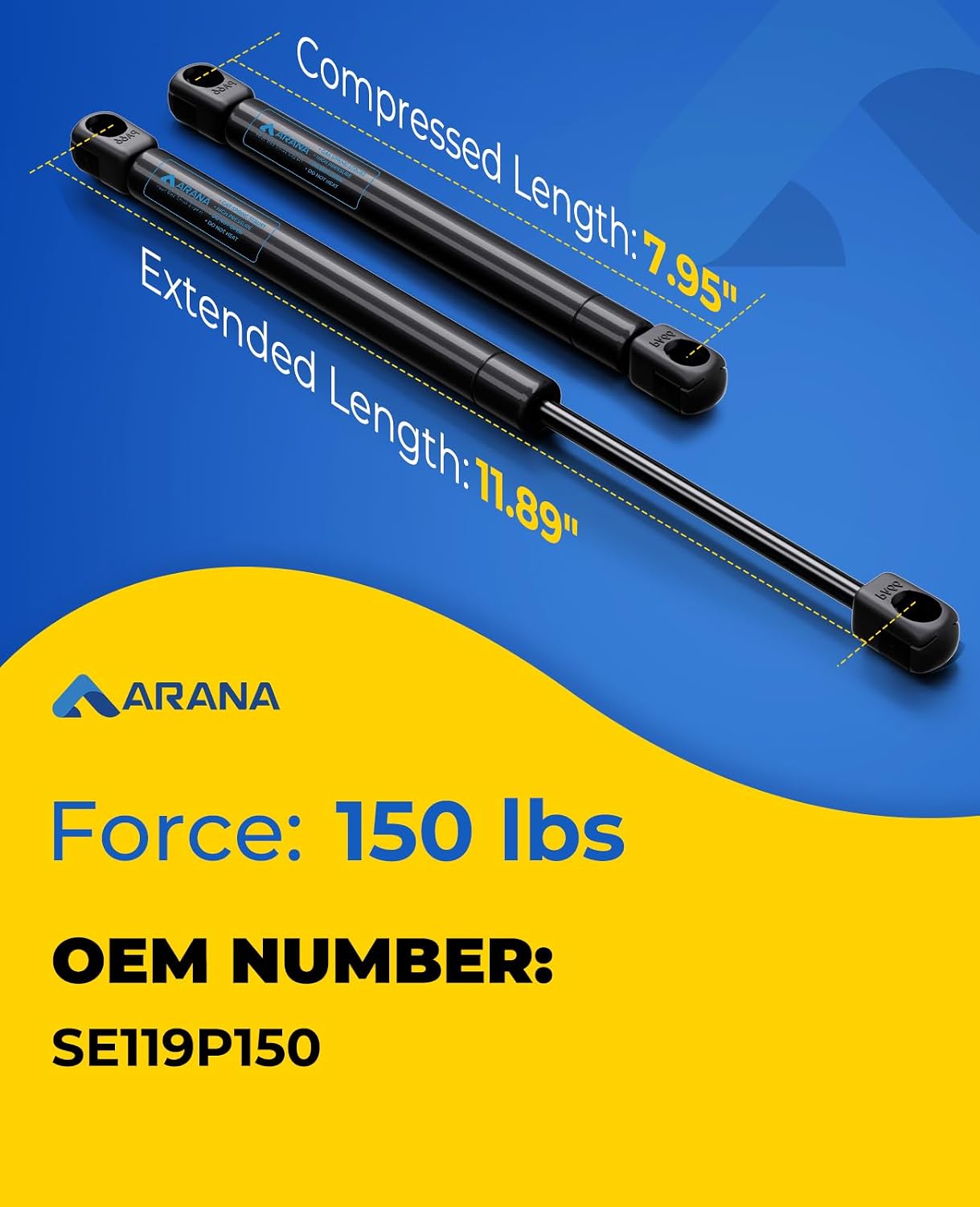 ARANA C16-11028 12 inch 40lb Gas Struts for Weatherguard Tool Box, 2PCS