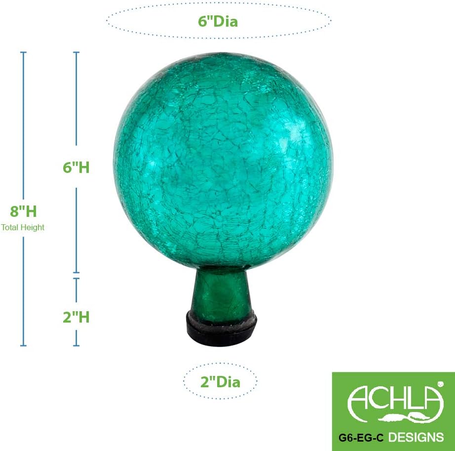 Achla Designs G10-FG-C Gazing, Fern Green 10 inch Glass Garden Globe Ball Sphere, 10