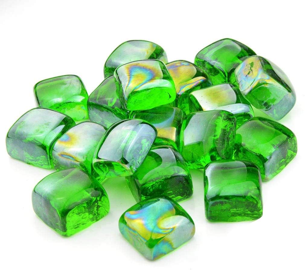 Stanbroil 10-Pound Fire Glass Cubes 1 inch, Crystal Ice Reflective | Fire Glass for Fireplace Fire Pit