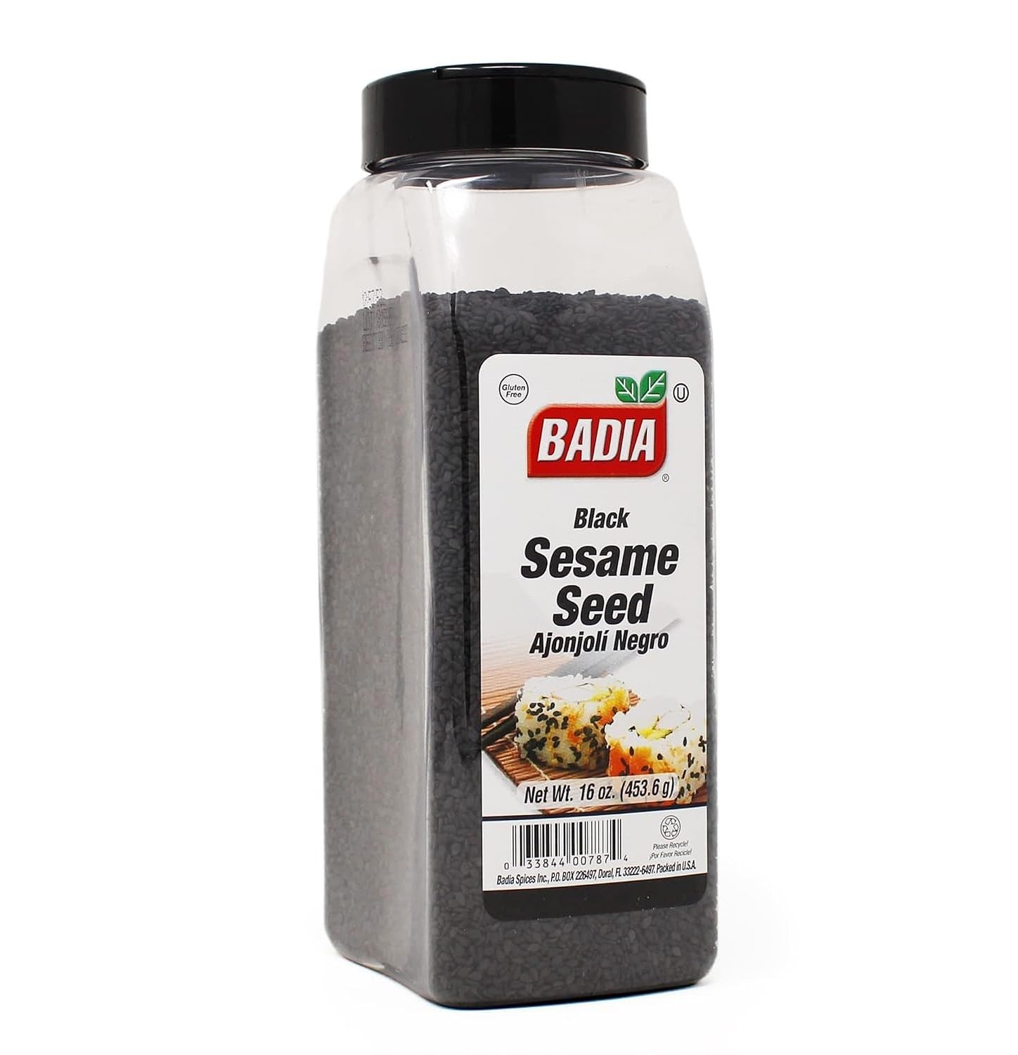 Badia Black Sesame Seed, 16 oz – Whole Black Sesame Seeds for Cooking, Baking & Garnishing – Rich, Nutty & Crunchy Flavor