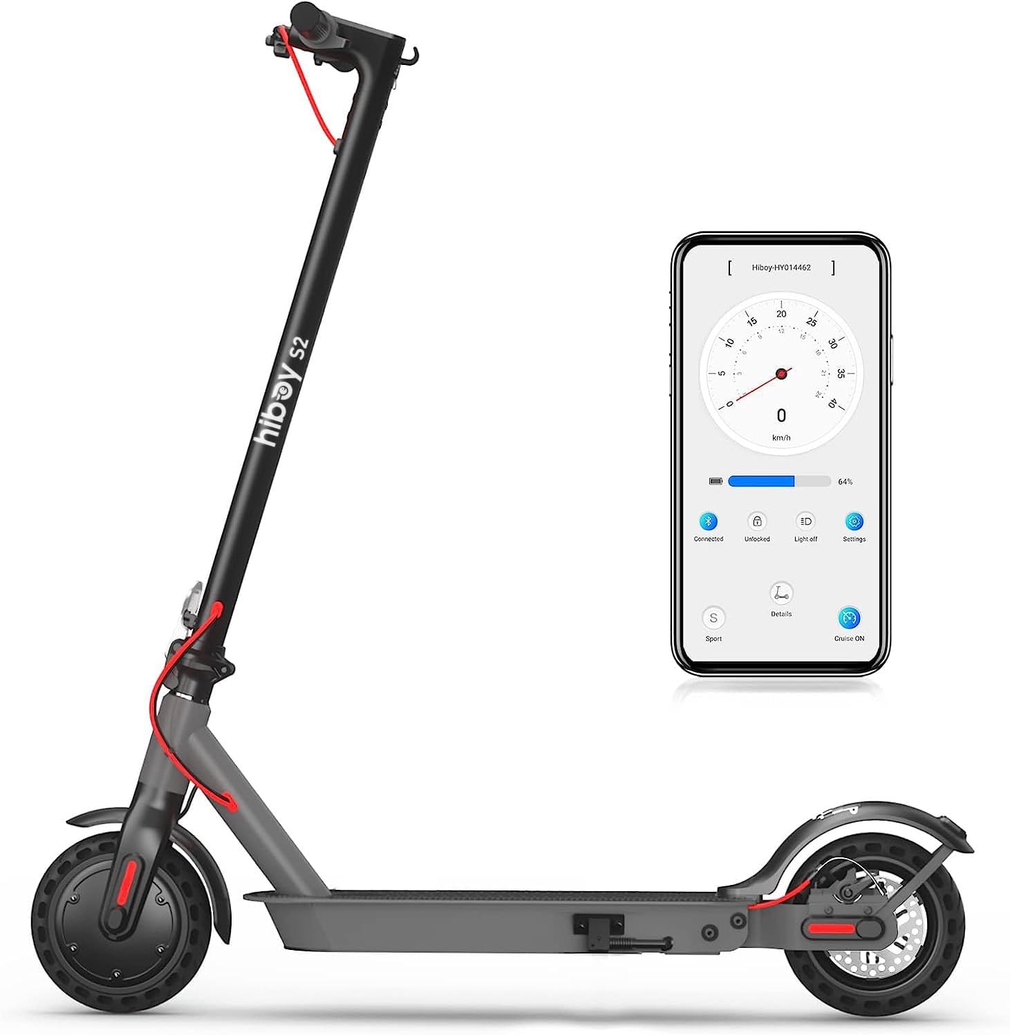 Hiboy S2 Electric Scooter - 8.5" Solid Tires - Up to 17 Miles Long-Range