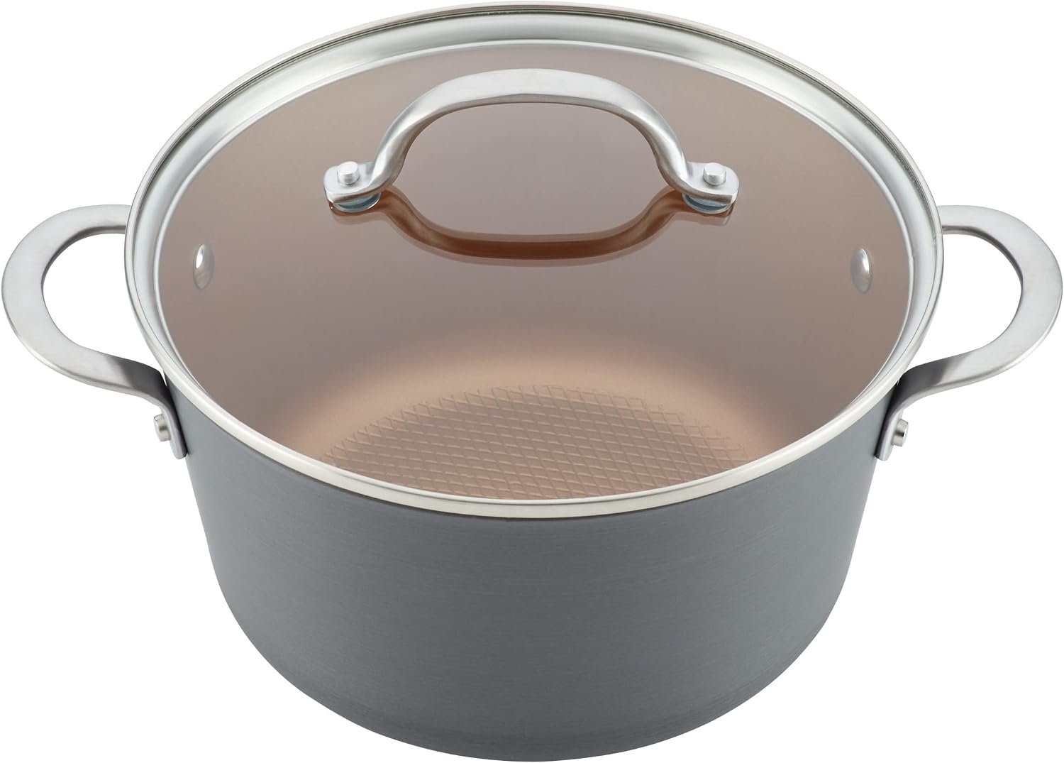 Ayesha Curry Kitchenware Ayesha Curry Home Collection Hard Anodized Nonstick Cookware Pots and Pans Set, 9 Piece, Charcoal Gray