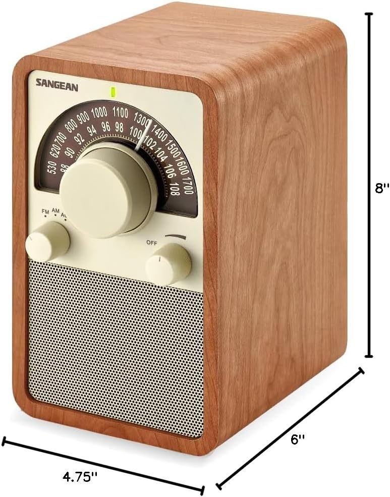 Sangean WR-15WL AM/FM Table Top Wooden Radio, Walnut