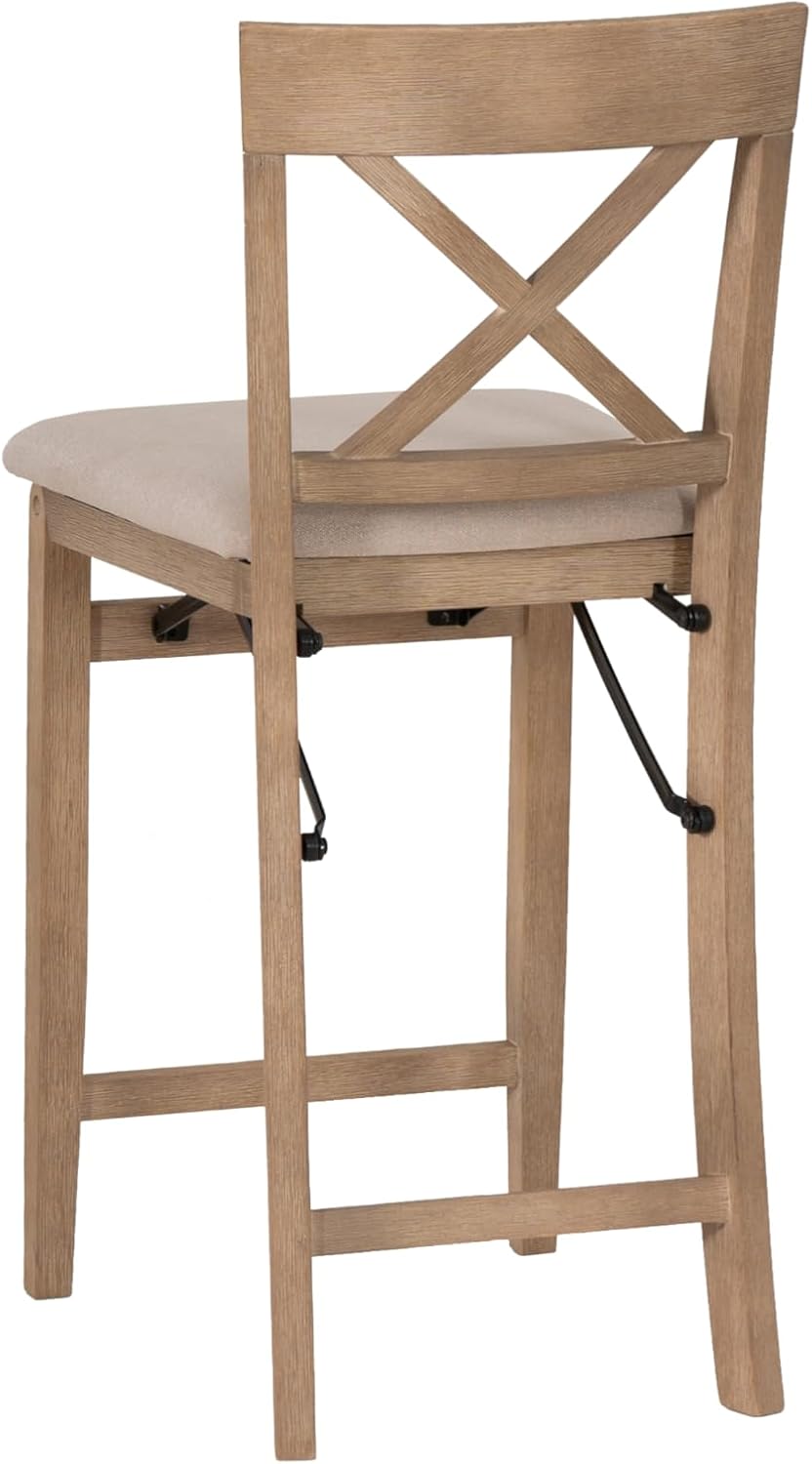 Linon Triena X Back Folding Counter Stool, Brown