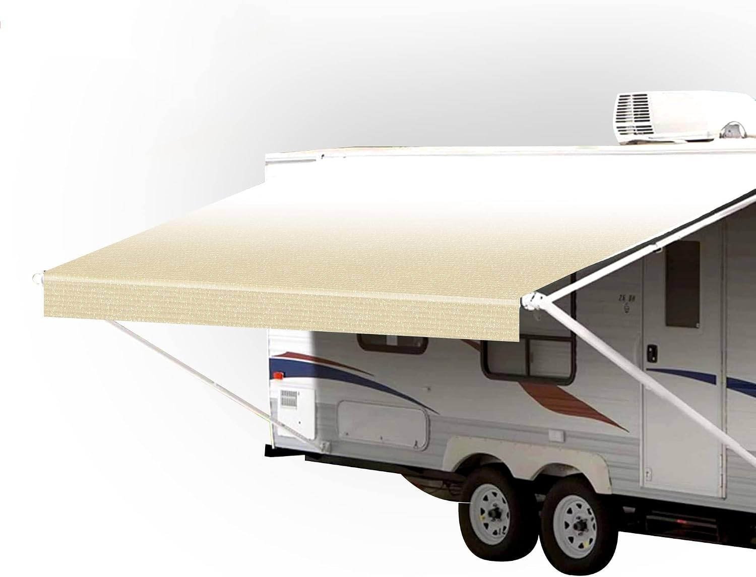 SunWave Premium Vinyl RV Canopy | Awning Fabric Replacement (20', Grey Fade)