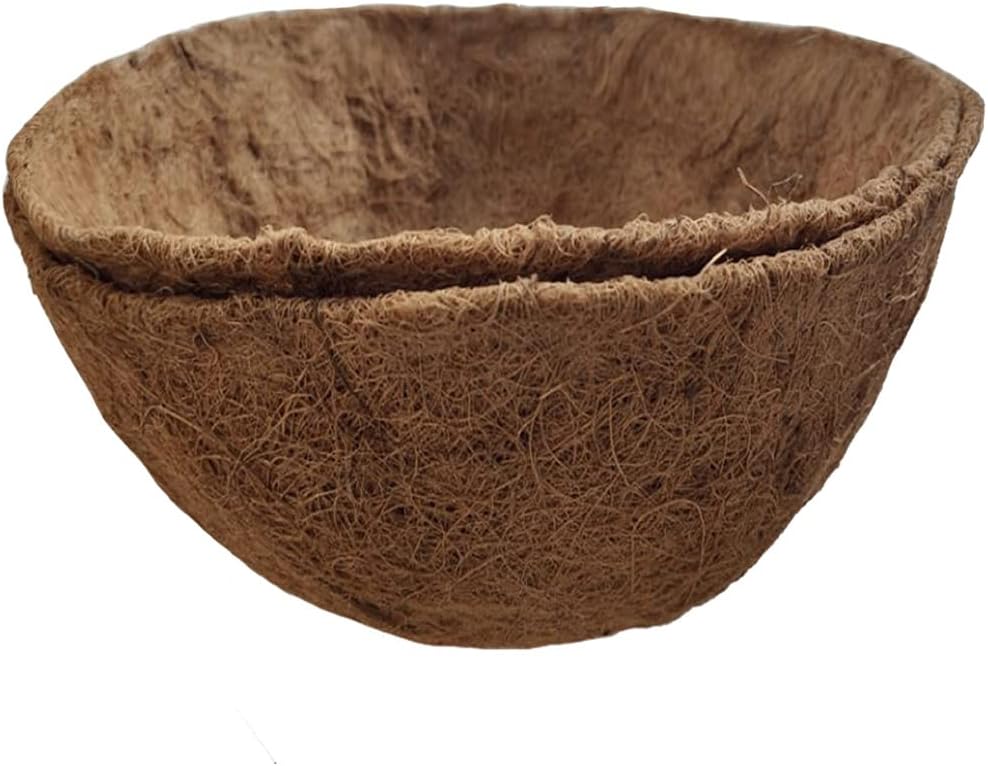 16 Inch Coco Liner for Planters, 2PCS Round Replacement Plant Basket Liner, Coco Fiber for Hanging Basket