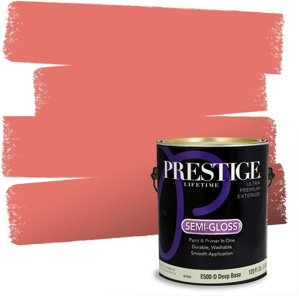 PRESTIGE Paints Exterior Paint and Primer In One, 1-Gallon, Satin, Comparable Match of Sherwin Williams* Real Red*