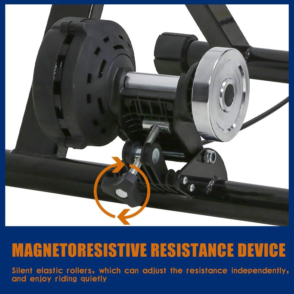 FDW Magnetic Bike Trainer Stand for Indoor Riding, Steel Bicycle Exercise Training Stand with Noise Reduction Wheel