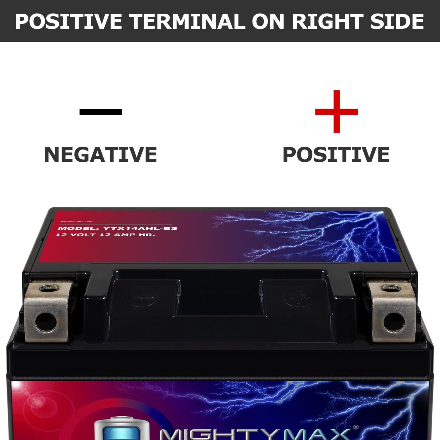Mighty Max Battery YTX14-BS - 12 Volt 12 AH, 200 CCA, Rechargeable Maintenance Free SLA AGM Motorcycle Battery