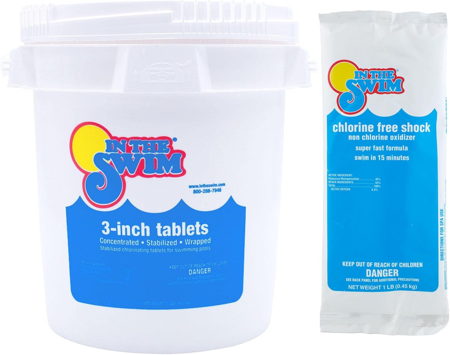 In The Swim Chlorine-Free Pool Shock - 24 x 1 Pound Bags | Quick Dissolving, Fast-Acting, Shock-Oxidizer for Swimming Pools, Spas, and Salt Chlorinated Pools Compatible