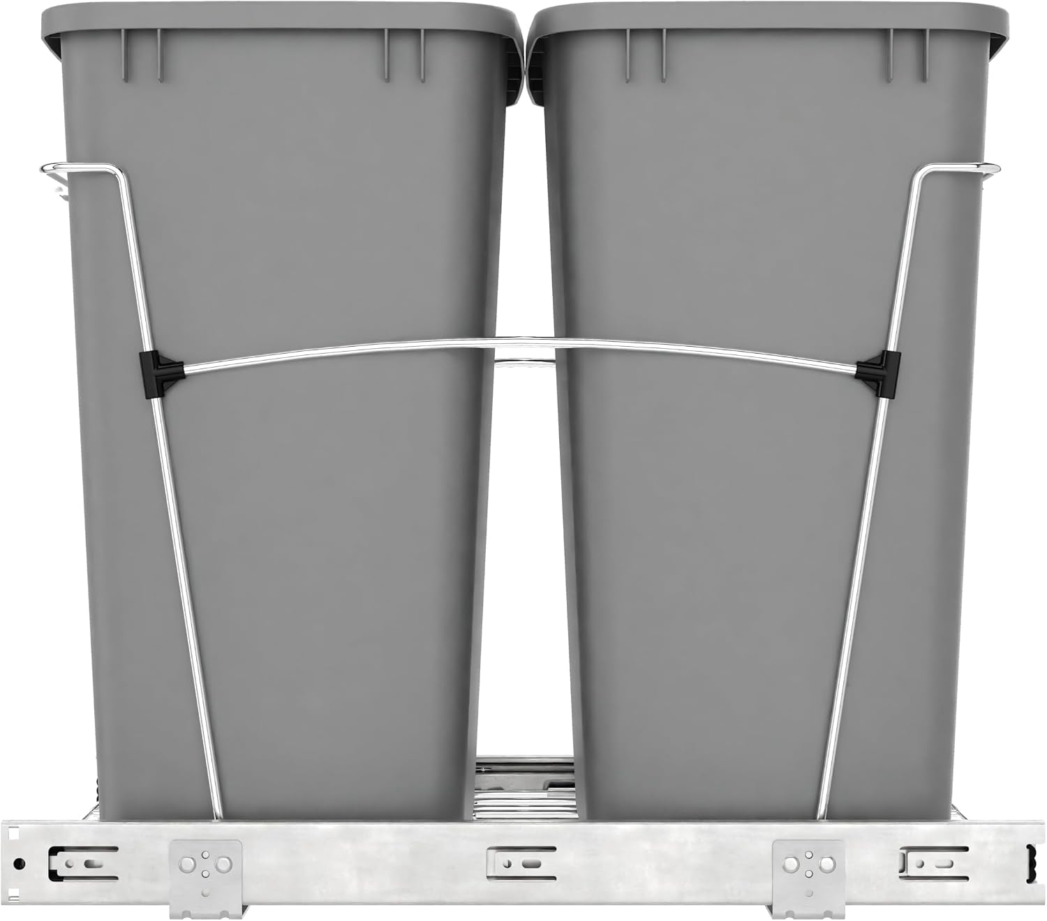 Rev-A-Shelf Double Pullout Garbage Trash Cans for Kitchen Cabinets, 35 Qt