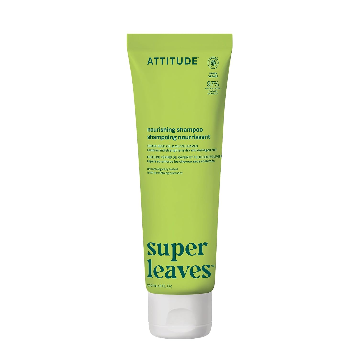 ATTITUDE Clarifying Hair Shampoo, EWG Verified, Restores Shine, Naturally Derived Ingredients, Vegan and Plant Based, Lemon Leaves and White Tea, 16 Fl Oz