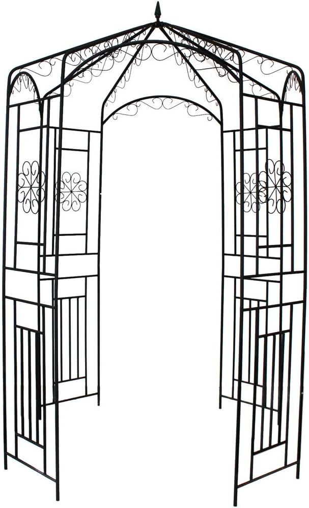 1. GO Steel Garden Arch, 8' High x 5'2" Wide, Garden Arbor for Various Climbing Plant, Outdoor Garden Lawn Backyard Gazebo