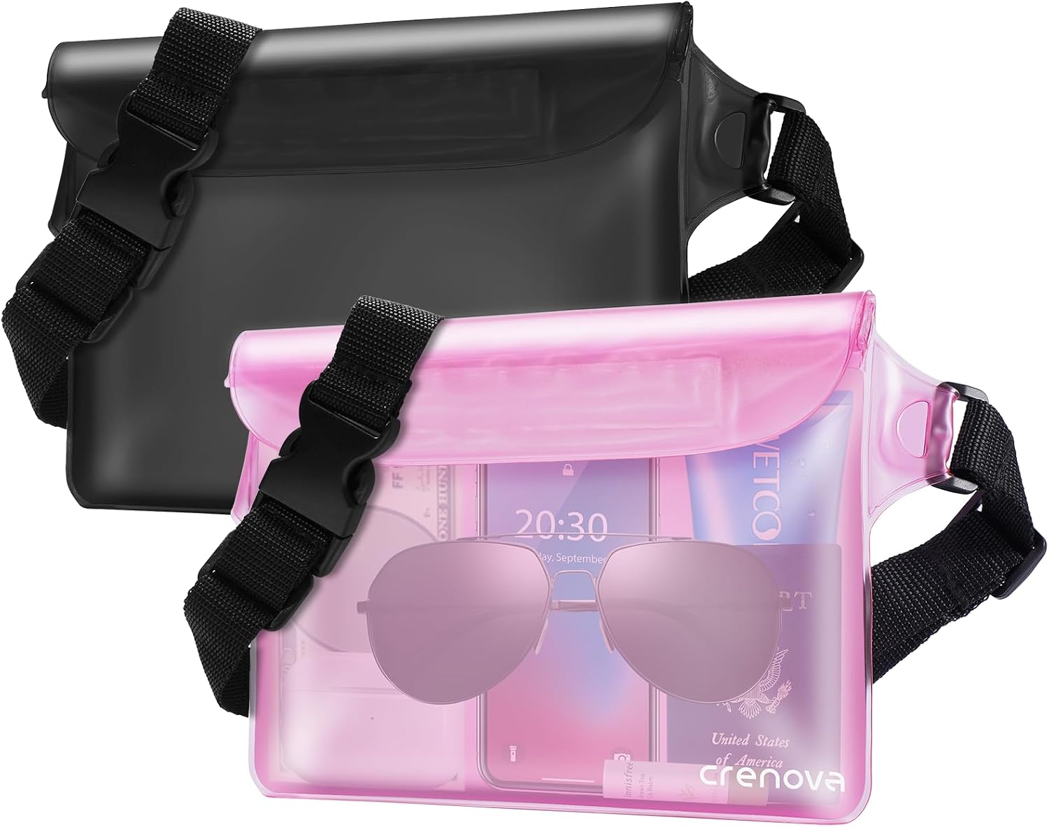 Waterproof Bag Fanny Packs for Women, Cruise Vacation Essentials Waterproof Pouch for Phone Passport Purse, Floating Dry Bags for Beach Water Park Boating Fishing Diving Surfing Kayaking Accessories | Floating, ideal for Beach, Boating & Kayaking, Durabl…