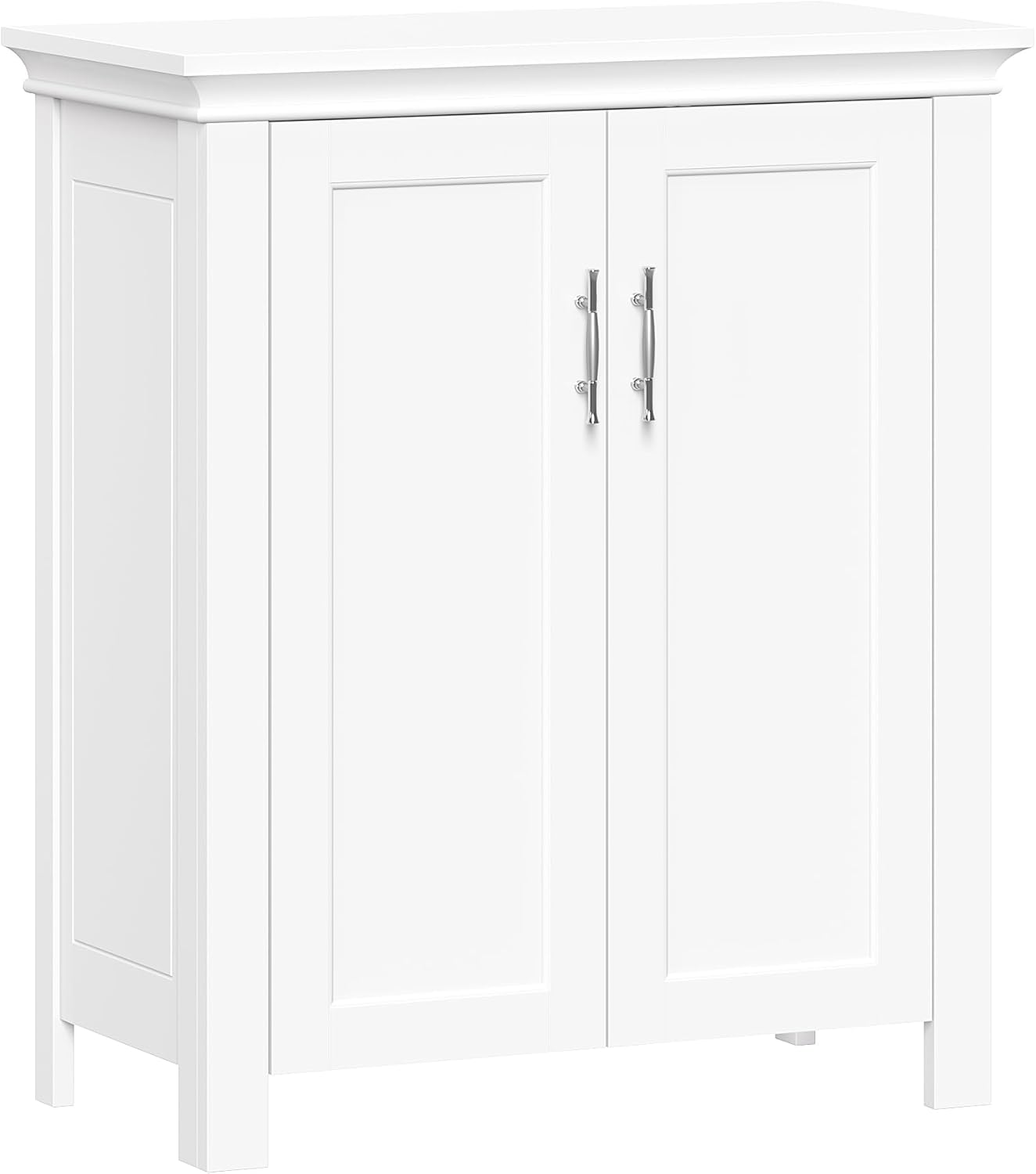 RiverRidge Somerset 2-Door Bathroom Storage Cabinet, White | Laundry Room Linen Cabinet, Bath Medicine Floor Cabinet, Adjustable Interior Shelf